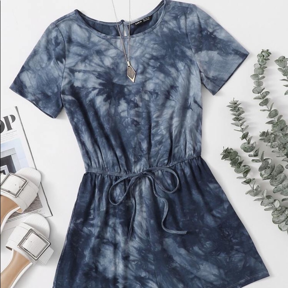Tie dye marble SHEIN romper.